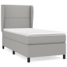 Cama box spring con colchón tela gris claro 100x200 cm 2