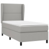 Cama box spring con colchón tela gris claro 100x200 cm 3