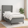 Cama com molas/colchão 100x200 cm tecido cinza-escuro 1