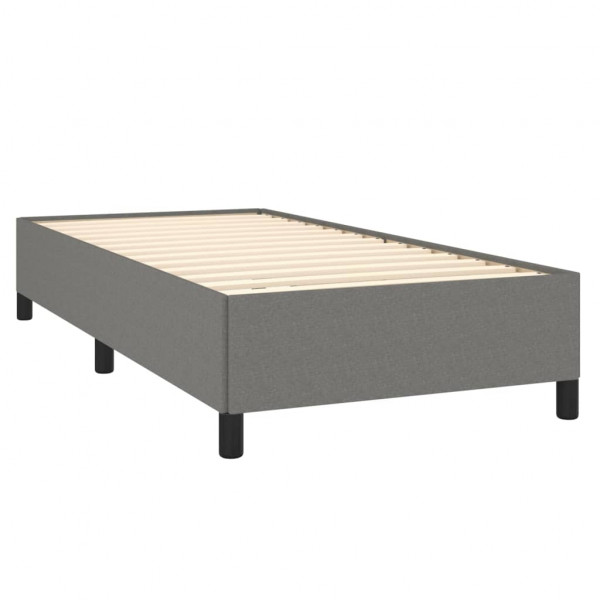 Cama box spring con colchón tela gris oscuro 100x200 cm M 4