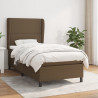 Cama com molas/colchão 100x200 cm tecido castanho-escuro 1