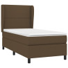 Cama box spring con colchón tela marrón oscuro 100x200 cm 3