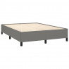 Cama box spring con colchón tela gris oscuro 140x200 cm 4