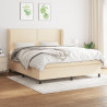 Cama com molas/colchão 180x200 cm tecido cor creme 1