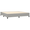 Cama box spring con colchón tela gris claro 200x200 cm 4
