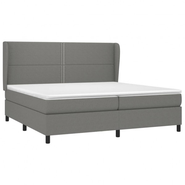 Cama com molas/colchão 200x200 cm tecido cinzento-escuro M 3