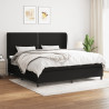 Cama box spring con colchón tela negro 200x200 cm 1
