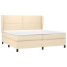 Cama com molas/colchão 200x200 cm tecido cor creme 3