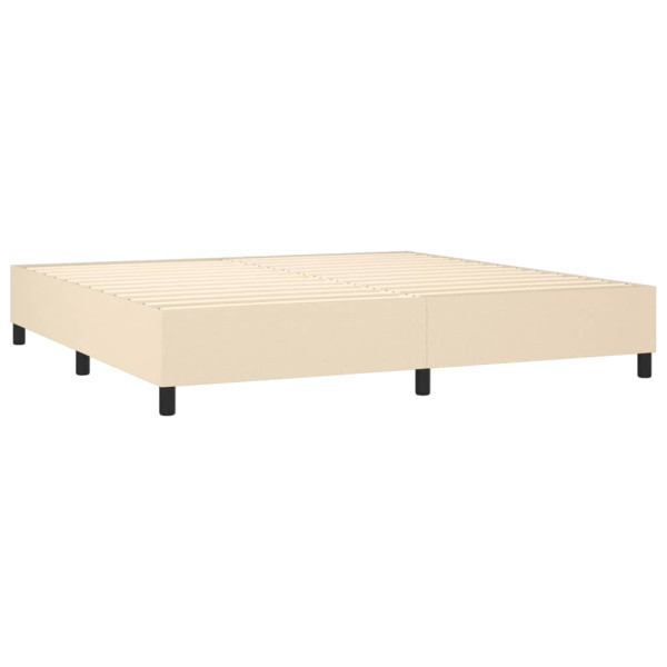 Cama box spring con colchón tela color crema 200x200 cm M 4