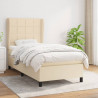 Cama com molas/colchão 90x190 cm tecido cor creme 1