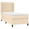 Cama com molas/colchão 90x190 cm tecido cor creme 3
