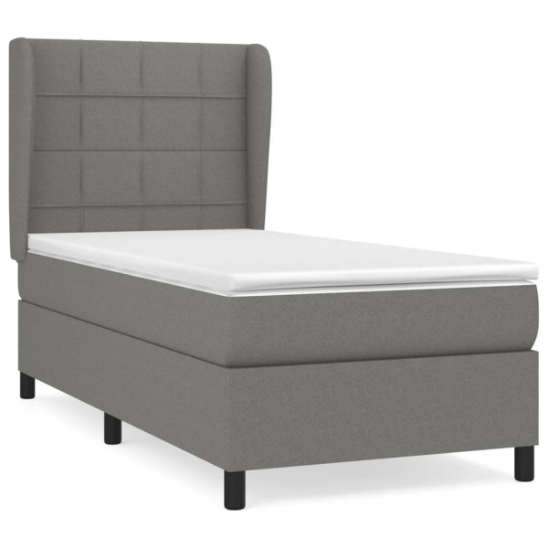 Cama com molas/colchão 90x200 cm tecido cinzento-escuro M 2