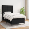 Cama com molas/colchão 90x200 cm tecido preto 1