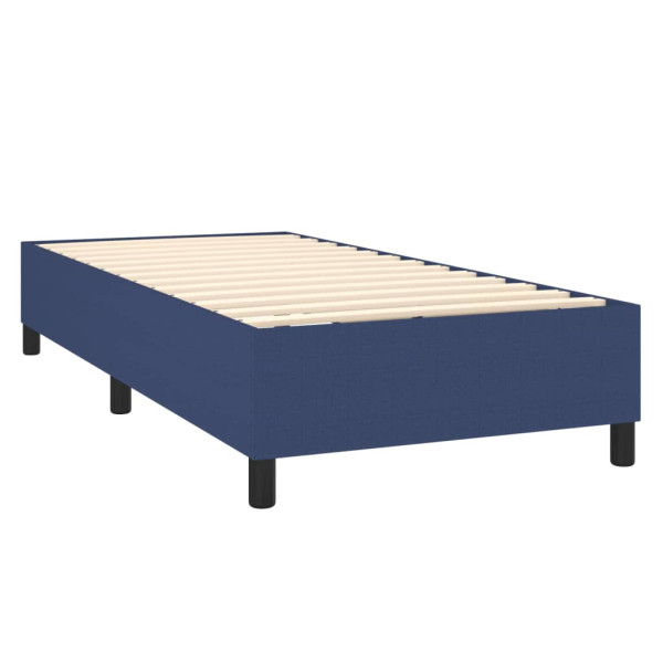 Cama com molas/colchão 90x200 cm tecido azul M 4