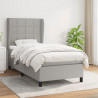 Cama box spring con colchón tela gris claro 100x200 cm 1