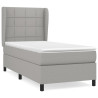 Cama box spring con colchón tela gris claro 100x200 cm 2