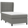 Cama com molas/colchão 100x200 cm tecido cinza-escuro 2