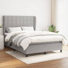 Cama com molas/colchão 140x190 cm tecido cinzento-claro 1