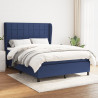 Cama com molas/colchão 140x190 cm tecido azul 1