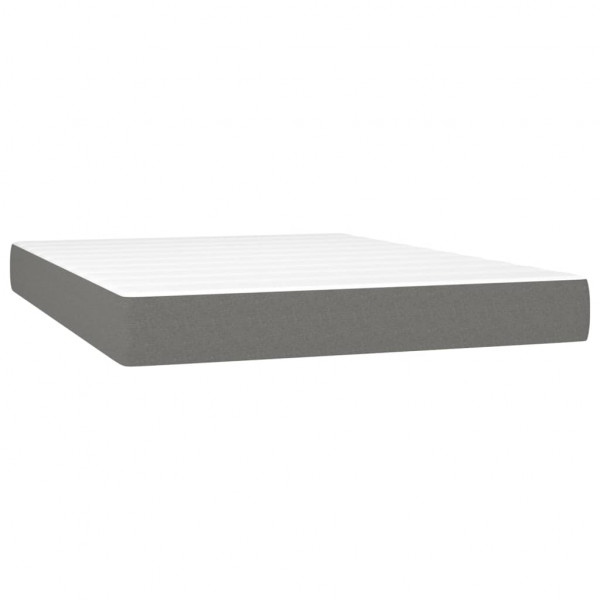 Cama box spring con colchón tela gris oscuro 140x200 cm M 5