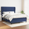 Cama com molas/colchão 140x200 cm tecido azul 1