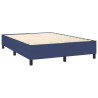 Cama box spring con colchón tela azul 140x200 cm 4