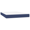 Cama box spring con colchón tela azul 140x200 cm 5