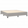 Cama box spring con colchón tela gris claro 160x200 cm 4