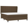 Cama box spring con colchón tela marrón oscuro 160x200 cm 3