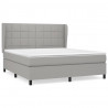 Cama box spring con colchón tela gris claro 180x200 cm 2