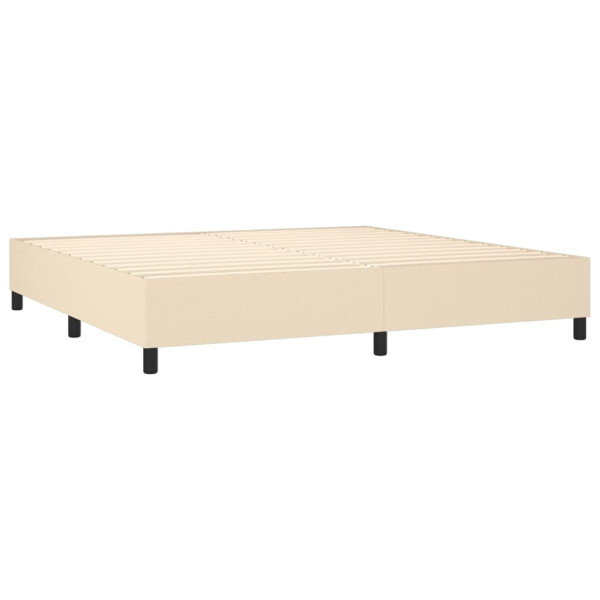 Cama box spring con colchón tela color crema 200x200 cm M 4