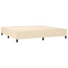 Cama box spring con colchón tela color crema 200x200 cm 4