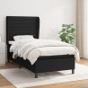 Cama com molas/colchão 80x200 cm tecido preto 1
