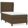 Cama box spring con colchón tela marrón oscuro 80x200 cm 2