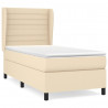 Cama box spring con colchón tela color crema 80x200 cm 2