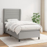 Cama com molas/colchão 100x200 cm tecido cinzento-claro 1