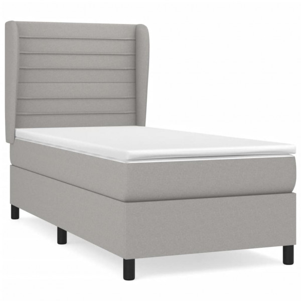 Cama com molas/colchão 100x200 cm tecido cinzento-claro M 2