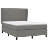Cama box spring con colchón tela gris oscuro 140x200 cm 3
