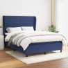 Cama com molas/colchão 140x200 cm tecido azul 1