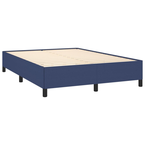 Cama box spring con colchón tela azul 140x200 cm M 4