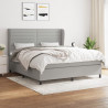 Cama box spring con colchón tela gris claro 160x200 cm 1
