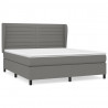 Cama box spring con colchón tela gris oscuro 160x200 cm 2
