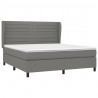 Cama box spring con colchón tela gris oscuro 160x200 cm 3