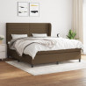 Cama box spring con colchón tela marrón oscuro 160x200 cm 1
