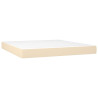 Cama box spring con colchón tela color crema 160x200 cm 5