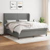Cama box spring con colchón tela gris oscuro 180x200 cm 1