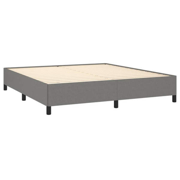 Cama box spring con colchón tela gris oscuro 180x200 cm M 4