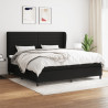 Cama com molas/colchão 200x200 cm tecido preto 1