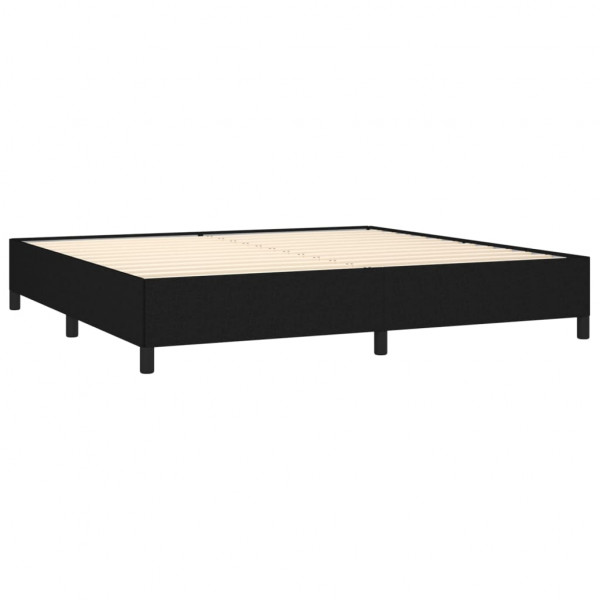 Cama com molas/colchão 200x200 cm tecido preto M 4