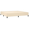 Cama box spring con colchón tela color crema 200x200 cm 4